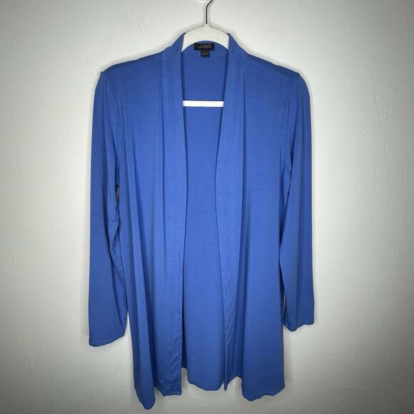J. Jill Cardigan Wearever Rayon Jersey Knit‎ Open Front Long Sleeve Blue SZ S - Picture 2 of 9